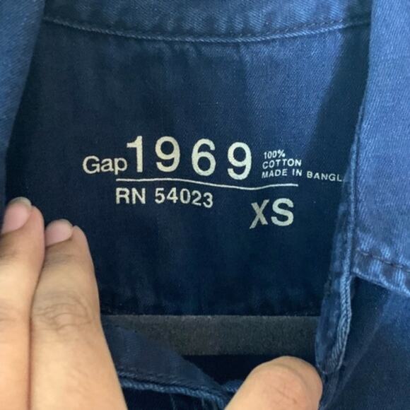 Gap Dark Wash Denim Classic Western Shirt Size XS - Picture 4 of 6
